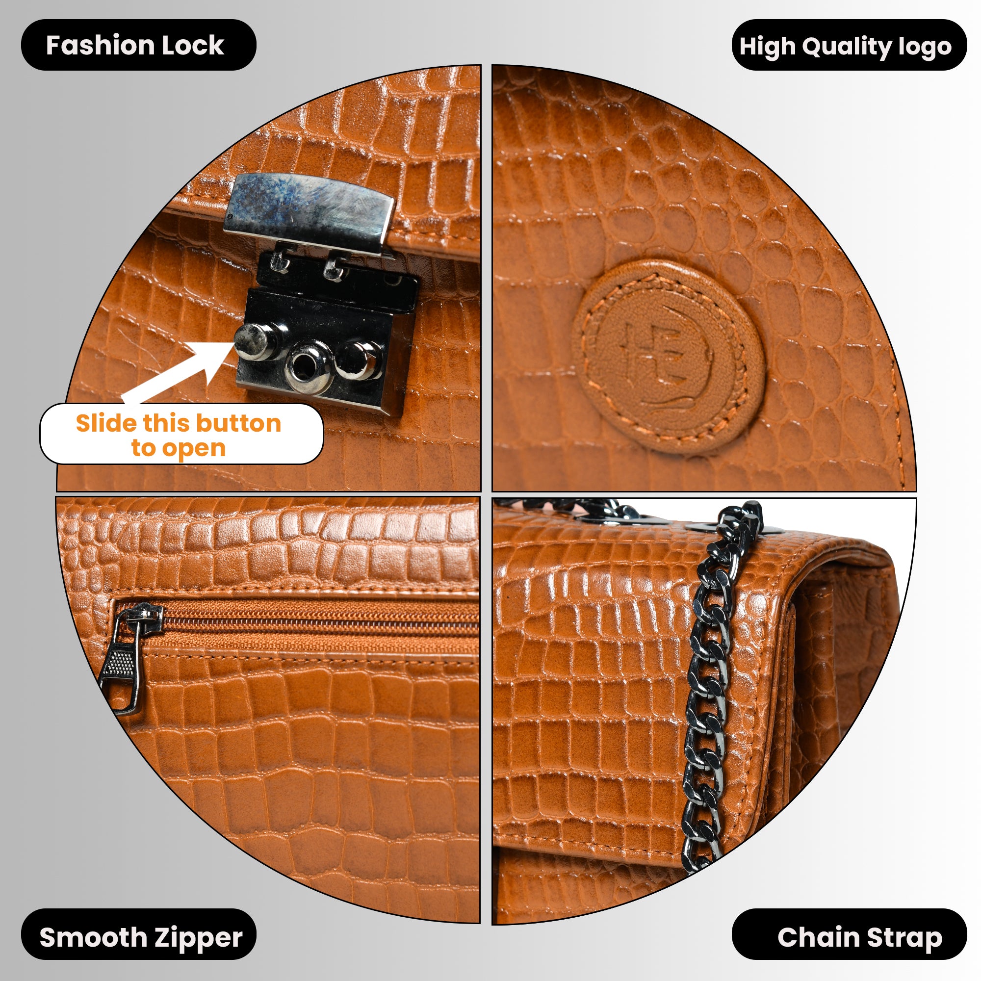 Obsidian Executive Leather Briefcase - Brown Colour